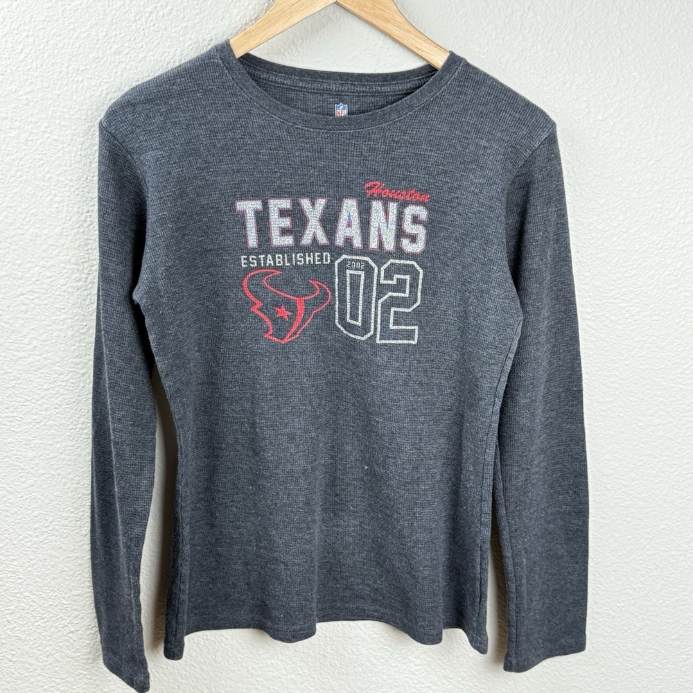Vintage Houston Texans NFL Thermal Shirt Size L Waffle Knit‎ Y2K Football 2002